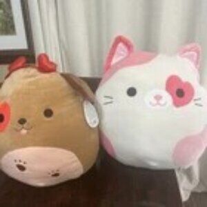 Squishmallows Valentine – Susan Q the Cat `16" , Doug the Dog 14"